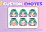 draw chibi emotes, animated emotes, badges for vtuber character twitch discord